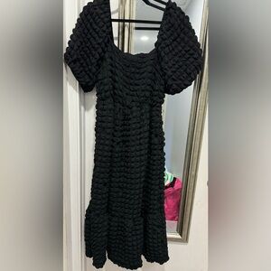 Black bubble midi dress